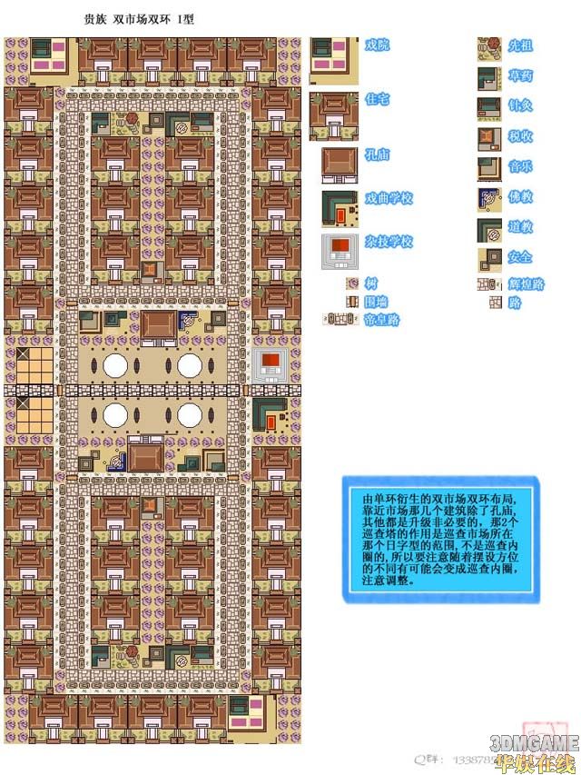 《皇帝:龙之崛起》平民区 贵族区 作物混种常见简单布局图