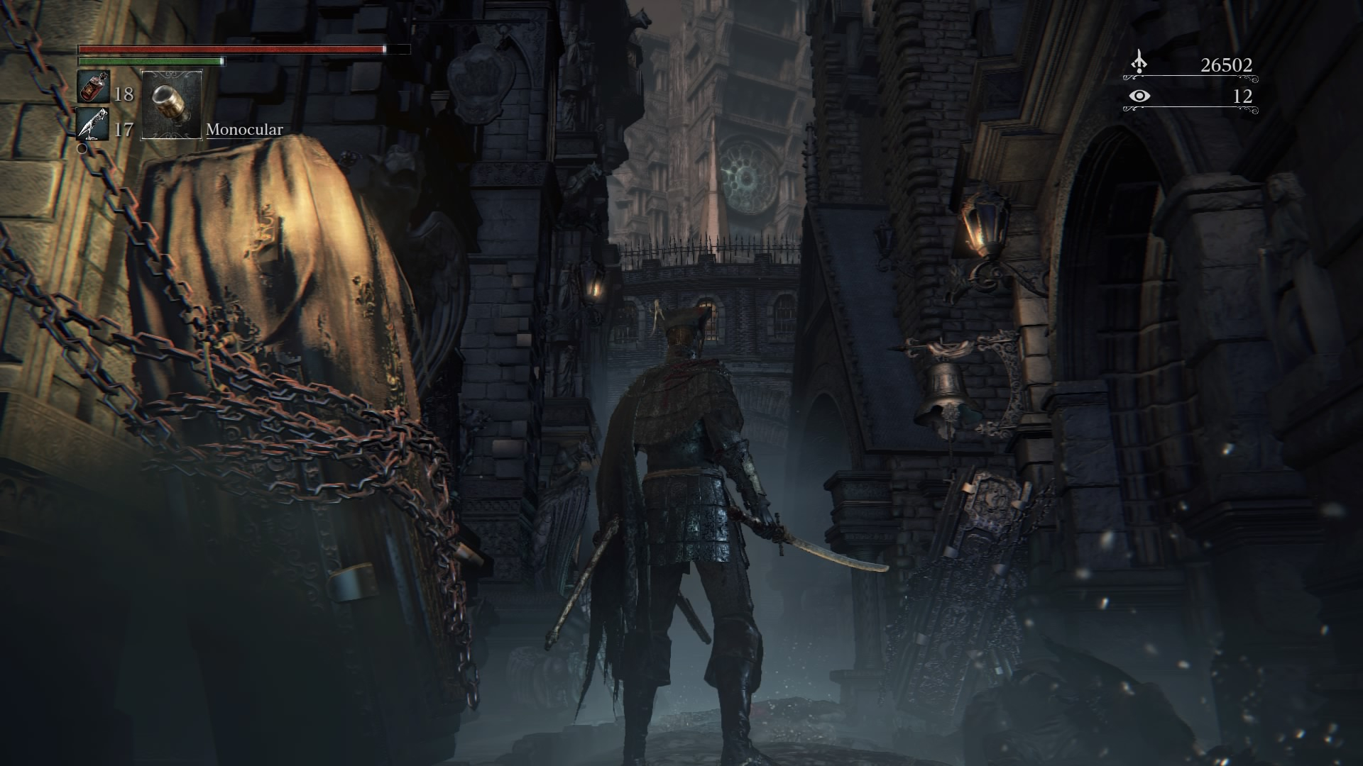 玩家在《血源诅咒》中找到开场动画中的小巷实景