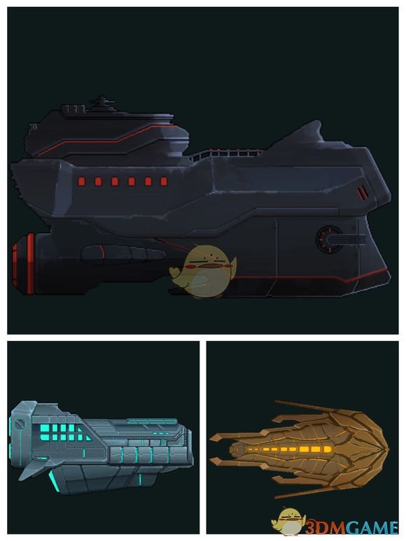 黑色是海盗船,以后简称黑船(各船一级形态)像素星舰游戏界面介绍