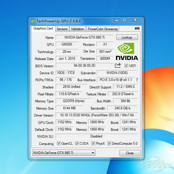 映众 GTX980ti 冰龙超级版