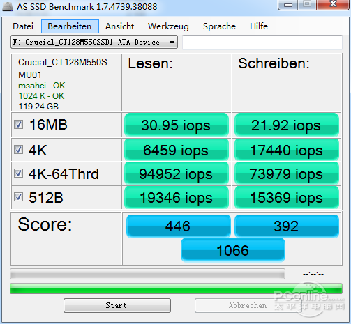 英睿达M550 128G SSD