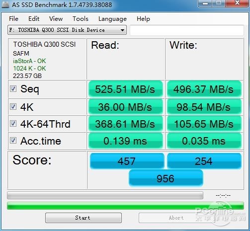东芝Q300 240G 测试成绩