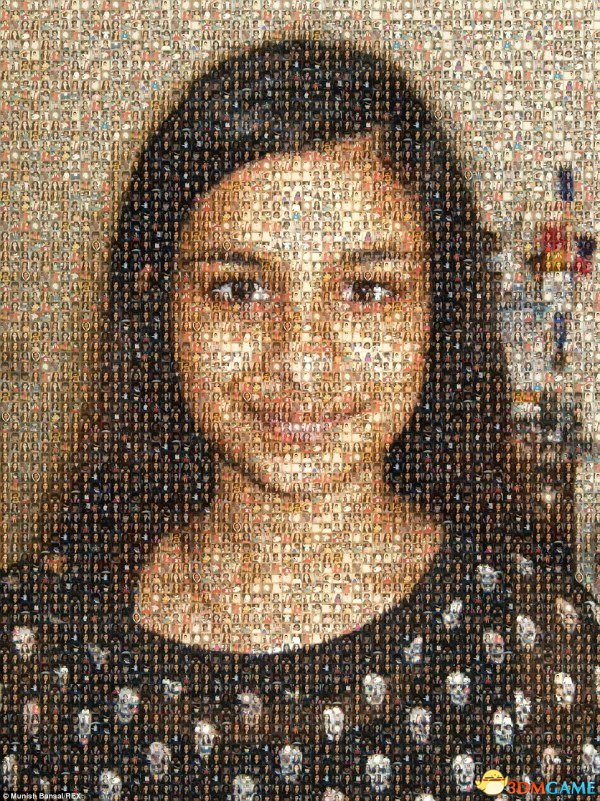 苏曼·班赛尔的大肖像由她18岁生命里每一天的照片构成