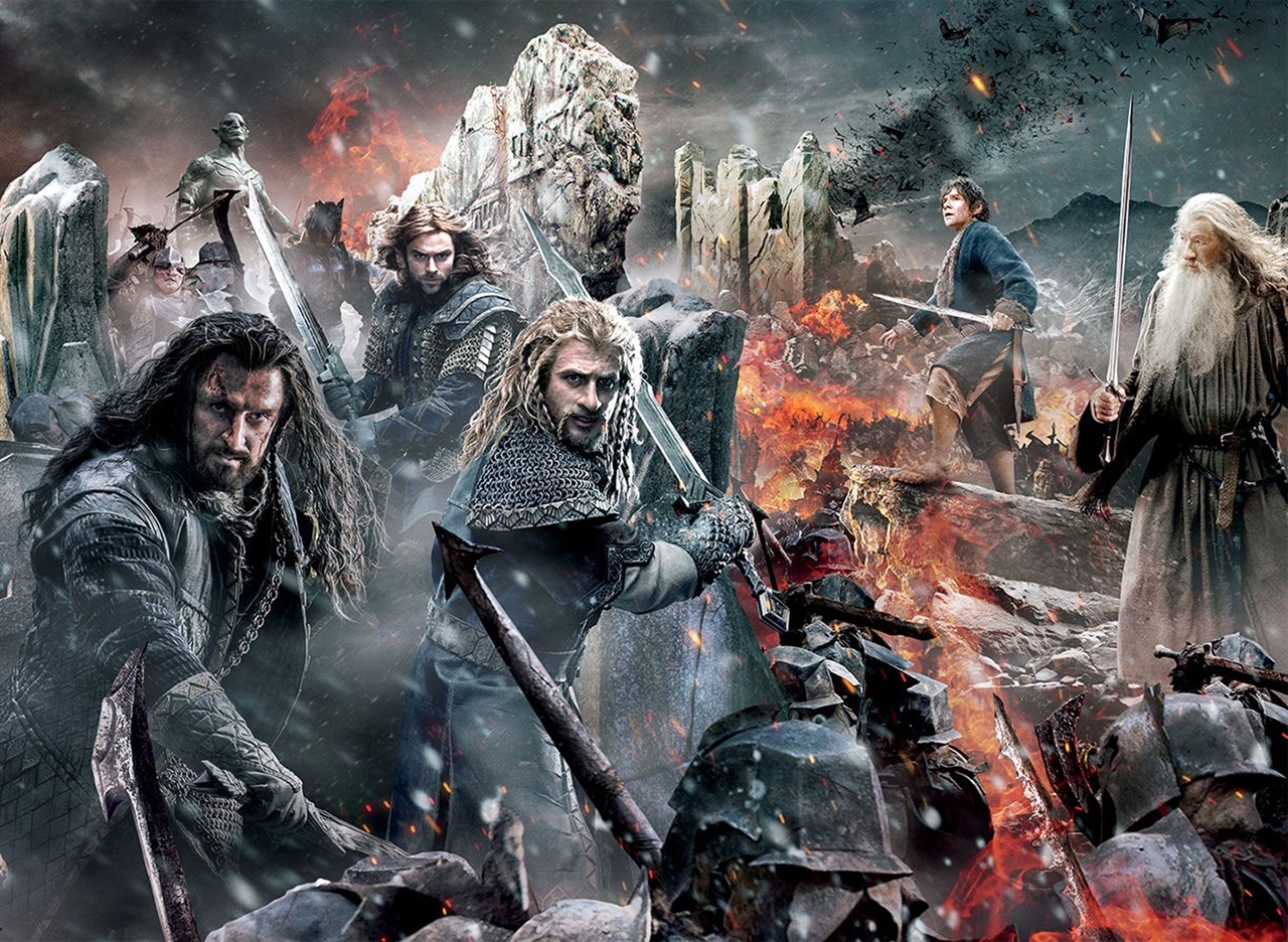 霍比特人3全景海报赏烽烟初现战斗异常惨烈