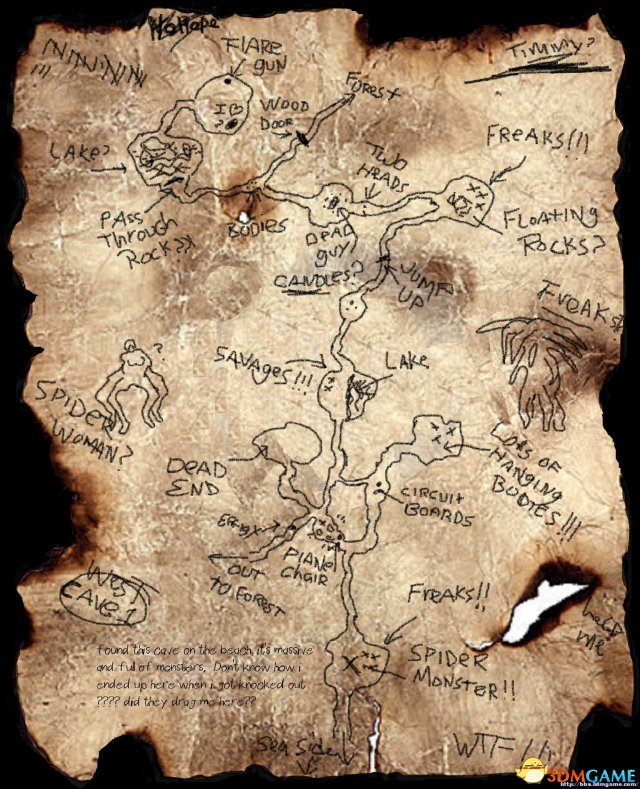 森林 洞穴手绘地图[附送精美壁纸]