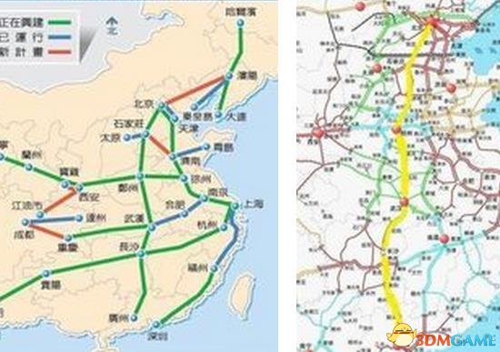 五縱六橫八連線擴容後全國高鐵基本線路圖曝光