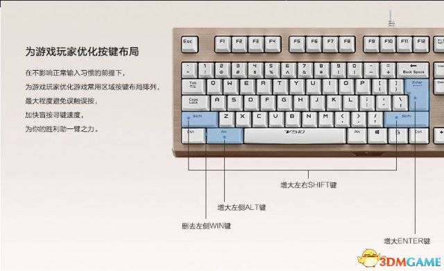 雷柏V510无冲游戏机械键盘