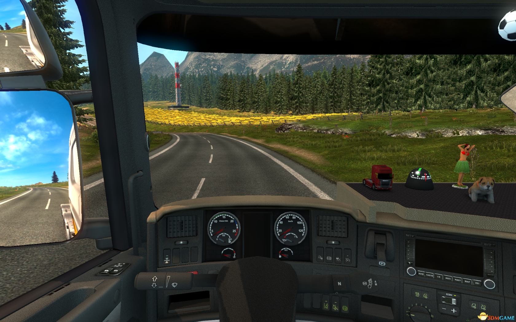 欧洲卡车模拟2怎么隐藏游戏内方向盘