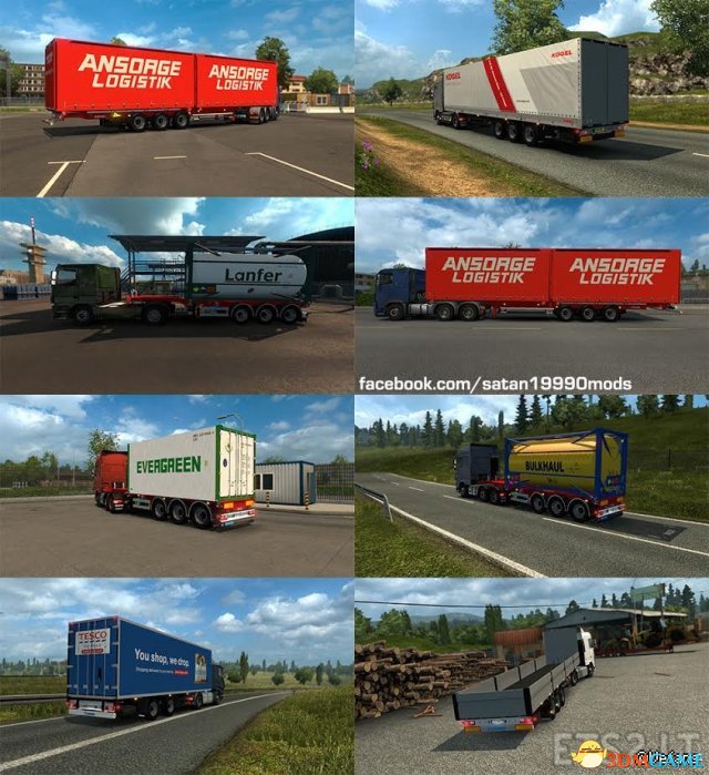 欧洲卡车模拟2 70种货柜mod合集