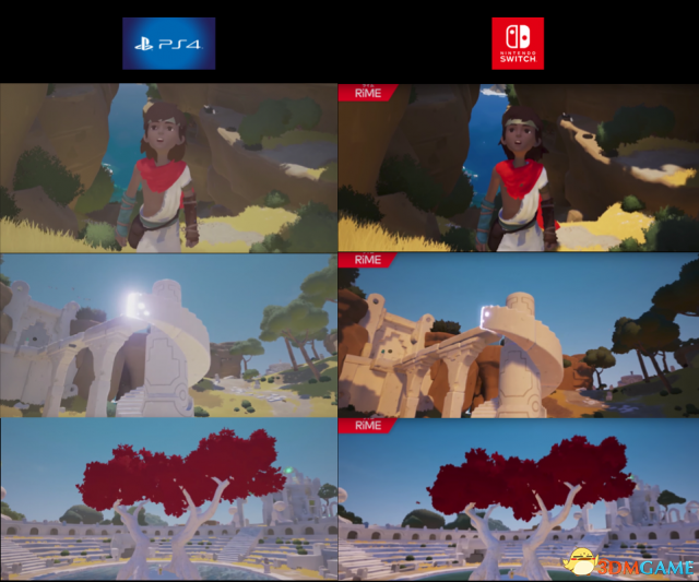 《Rime》的任天堂Switch版与PS4版的画面对比