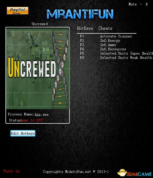 Uncrewed v1.4.3五项修改器[MrAntiFun]