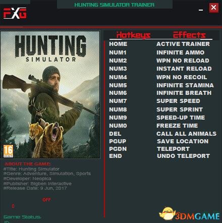 模拟狩猎 十二项修改器[FutureX]
