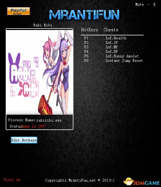 RabiRibi v1.8六项修改器[MrAntiFun]