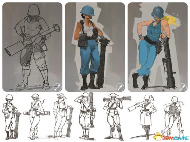 V社资深设计师手稿 《军团要塞2》或加入女性角色