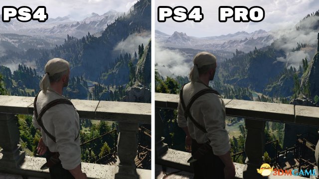 《巫师3：狂猎》PS4版与PS4 Pro版画面对比截图
