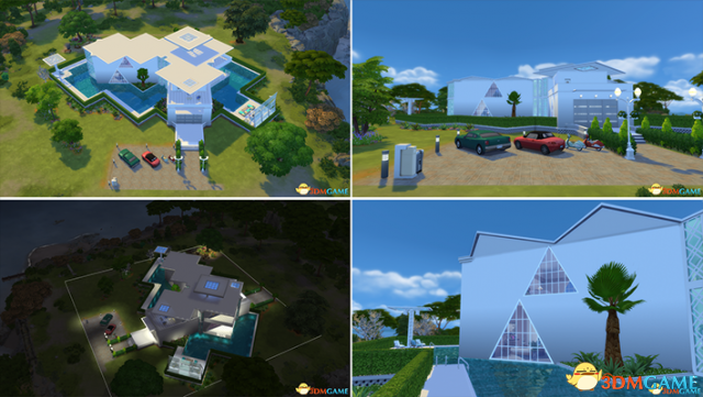 模拟人生4 v1.31安娜的小三角设计感别墅MOD