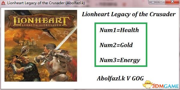 狮心王：十字军的遗产 v1.0三项修改器[Abolfazl.k]