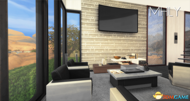 模拟人生4 v1.31现代简约风格石砖木质小房子MOD