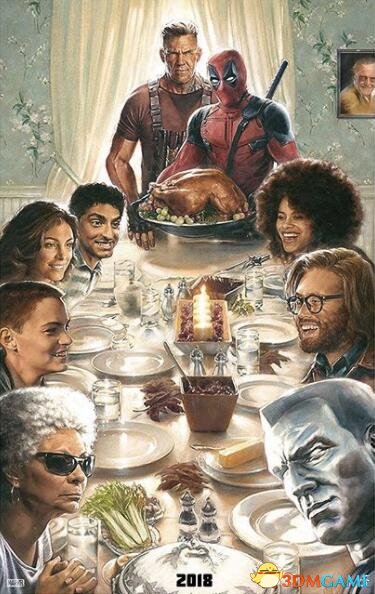 《死侍2》官方海报 马上到感恩节是时候吃鸡了？