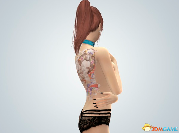 模拟人生4 v1.31女士日本艺伎画像背部纹身MOD