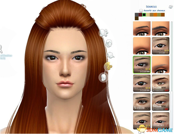模拟人生4 v1.31S-Club12F坚毅的女性眉毛MOD