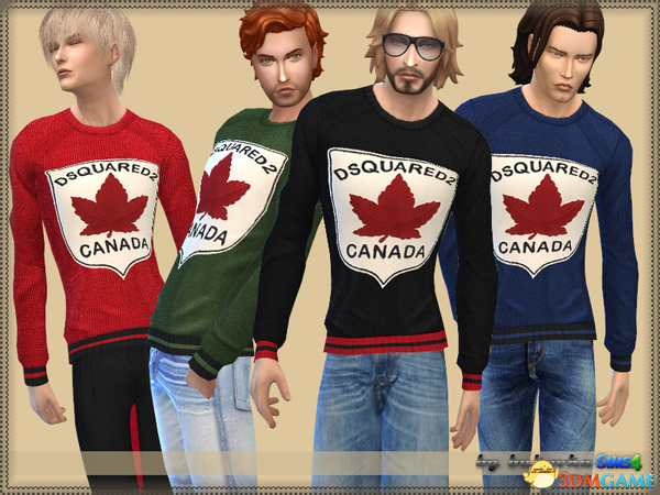 模拟人生4 v1.31男士加拿大枫叶印花毛衣MOD