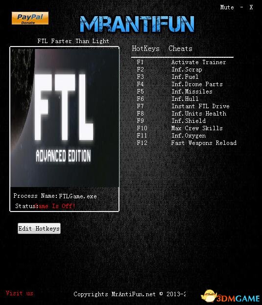 FTL超越光速 v1.6411项修改器[MrAntiFun]