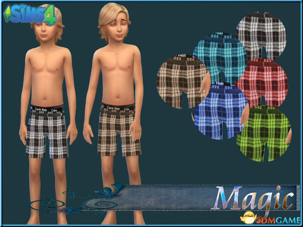 模拟人生4 男童装格子短裤整合包MOD