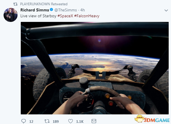 《绝地求生》制作人分享游戏越野车“上太空”画面
