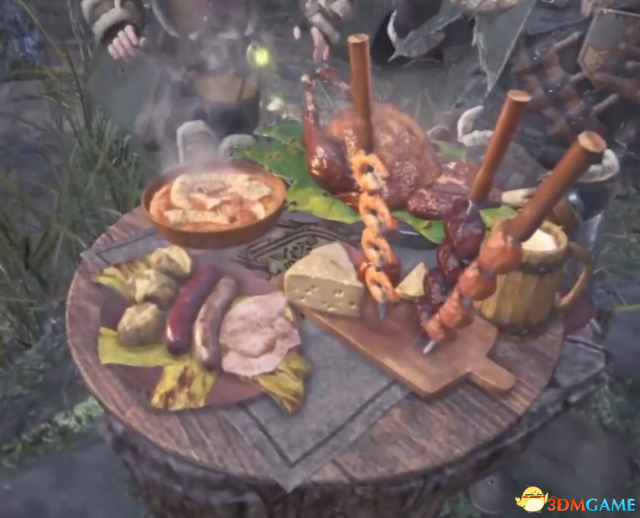 《怪物猎人：世界》玩家晒烤肉大餐 完美还原游戏