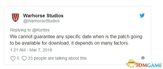《天国：拯救》1.3版更新延期 制做组借正在戮力