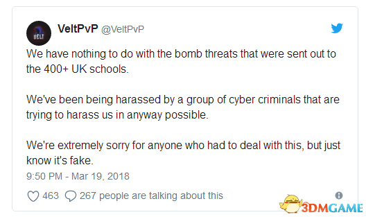 英国上百所学校受炸弹威胁停课 竟因《我的世界》