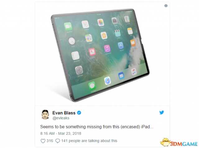那是新iPad Pro？中形让苹果皆捏把汗 刘海头出有错