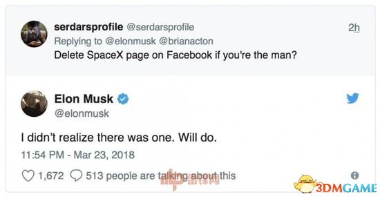 不爽就删！马斯克真把SpaceX和特斯拉FB页面删了