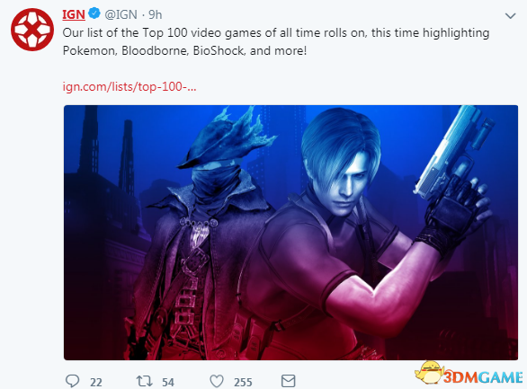 IGN评选TOP100游戏 40-21名公布《血源》入围