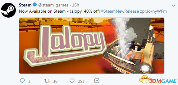 《老爷车》正式上架Steam 首发促销6折 支持中文