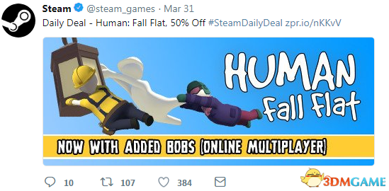 Steam特别好评游戏《人类一败涂地》半价 仅24元