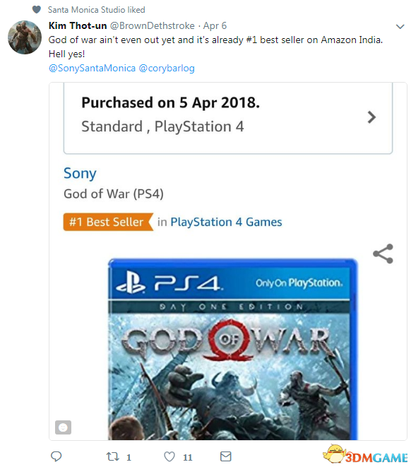 《战神4》借出有支卖 已成印度亚马逊最滞销游戏