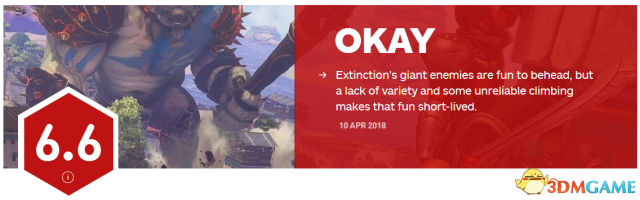 6.6分 《灭绝》IGN评分出炉 玩法单调很快就乏味