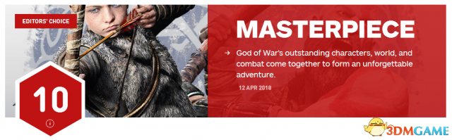 10分！《战神4》IGN评分出炉 神级杰作超出期待