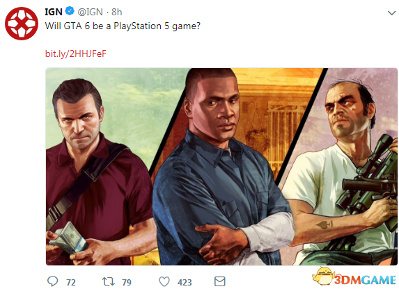 IGN：《侠盗猎车6》可能会在2021年发售登陆PS5