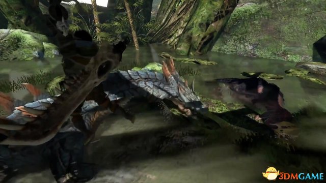 《怪物猎人：世界》早期原型演示 海龙秒杀蛮颚龙