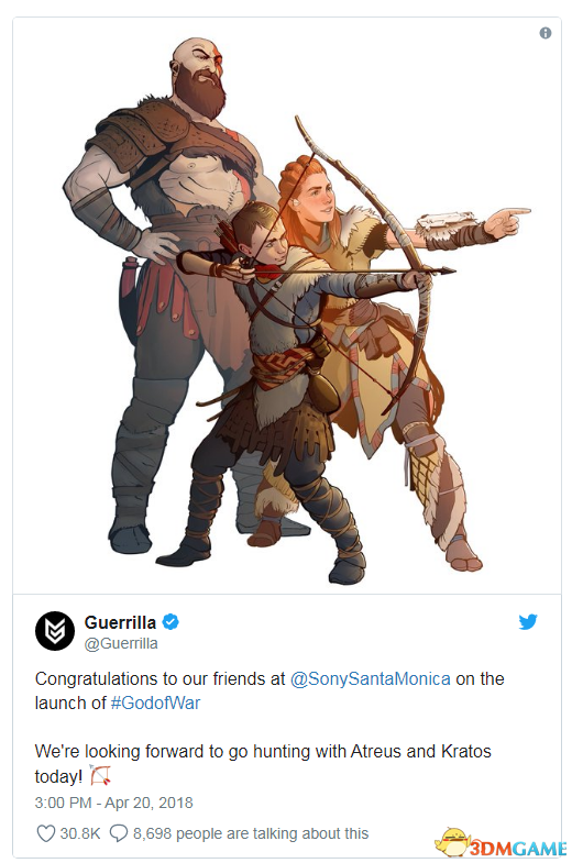 《战神4》发售好评如潮 各大开发商纷纷发推祝贺