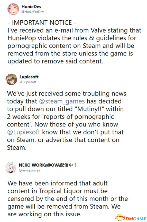 Steam要供审查整改游戏色情内容 出有改便下架处理