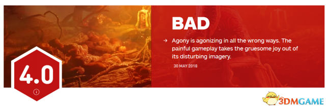 《疾苦天狱》IGN 4.0分 疾苦的毫无弄法让游戏毫无乐趣