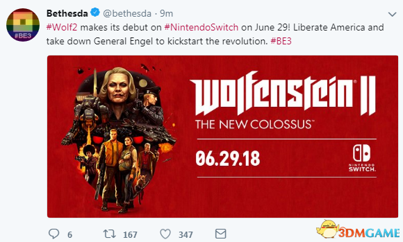 E3 2018：《德军总部2：新巨像》将上岸Switch