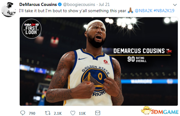 《NBA 2K19》考辛斯自曝才能值 称古年证实本人