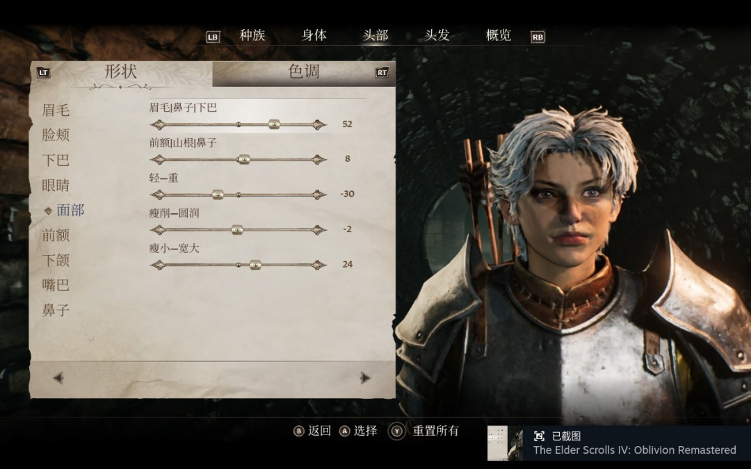 《上古卷軸4：湮滅重制版》英姿颯爽姐姐捏臉?lè)窒? />
</p>
<p align=