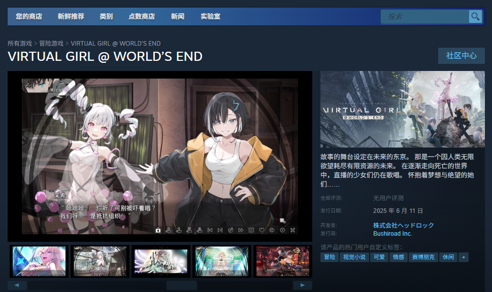 《VIRTUAL GIRL @ WORLD’S END》游戲下載網(wǎng)址介紹