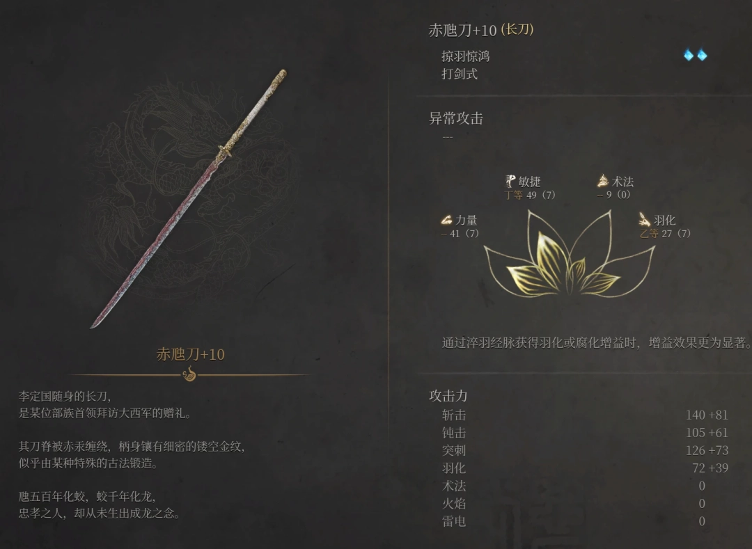 《明末：渊虚之羽》全长刀武器面板和技能解析分享